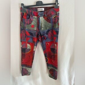 Dolcezza Jeans Women's Size 6 Abstract Patterned Print Stretch Jeans $220 New #